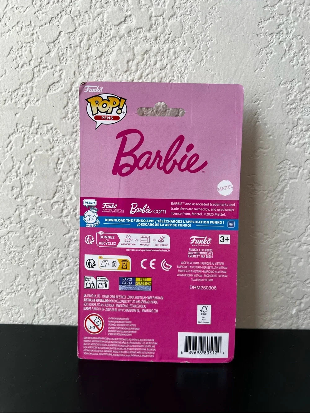 NWT Funko Pop! Mattel Pens - Totally Hair Barbie Gel Pen (Dark Pink Ink)